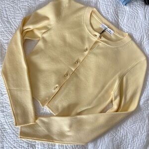 Yellow cropped cardigan